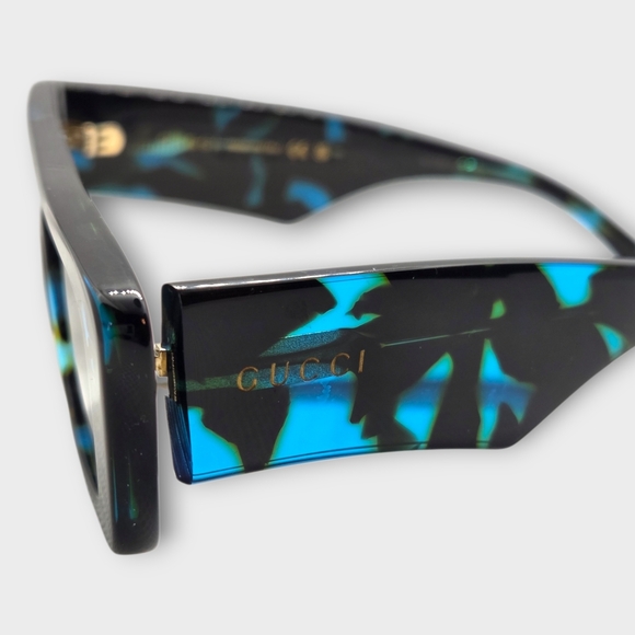 Gucci Turquoise Havana Rectangle Sunglasses - Picture 5 of 9